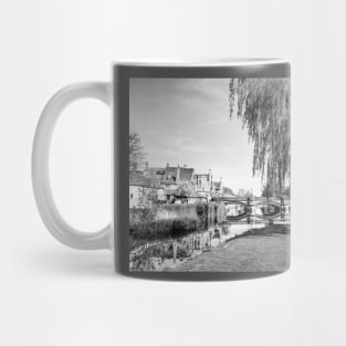 Stamford Town Bridge And River Welland, Black And White Mug